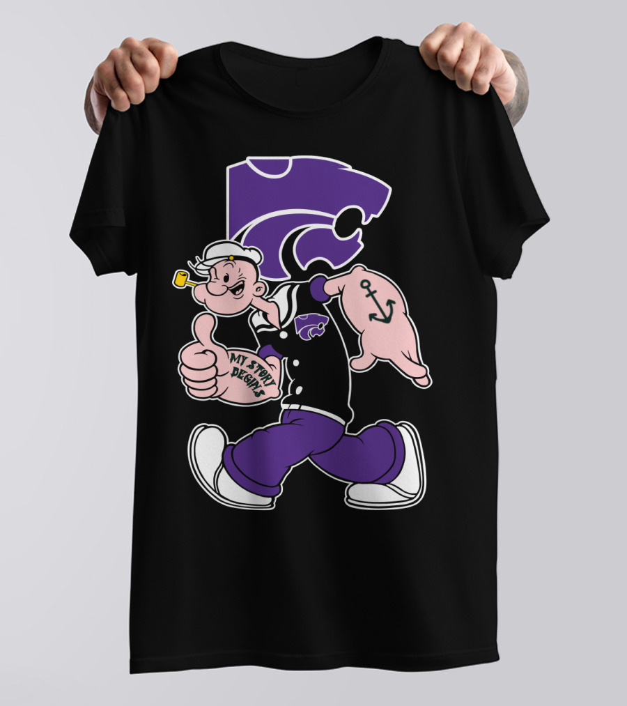 My Story Designs Kansas State Wildcats Popeye Anchor T-Shirt