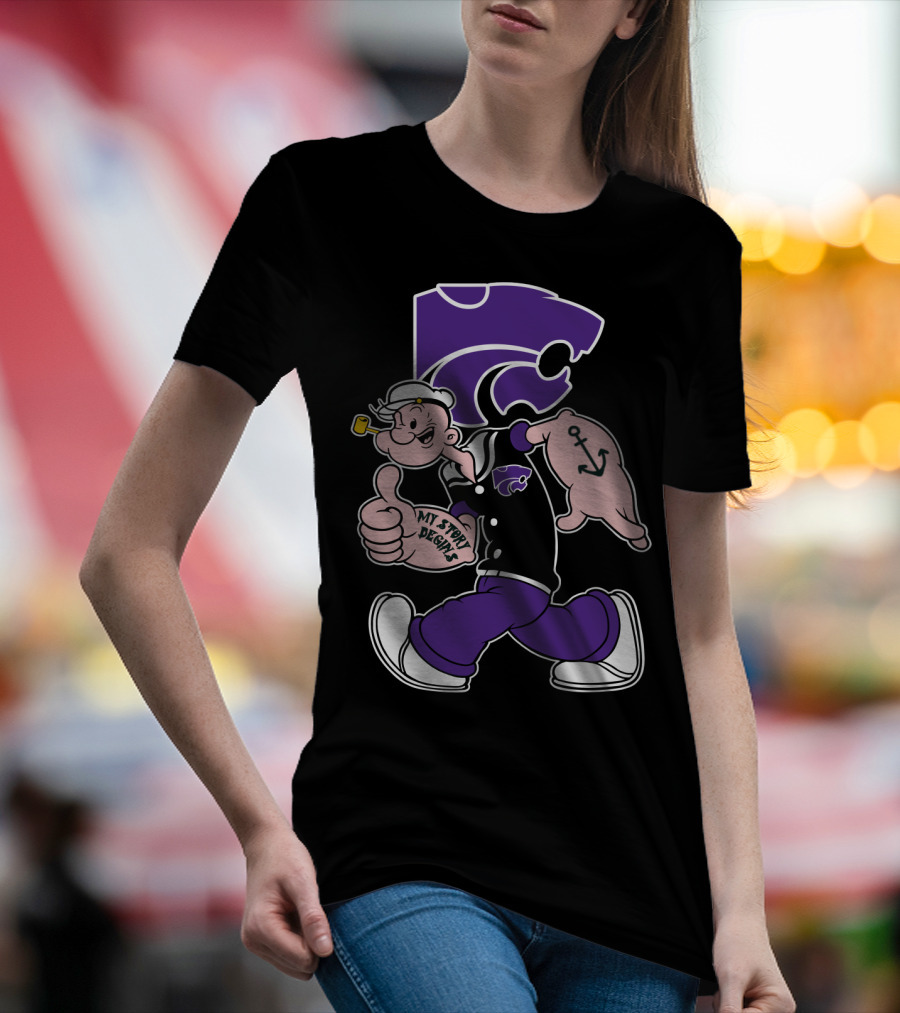 My Story Designs Kansas State Wildcats Popeye Anchor T-Shirt