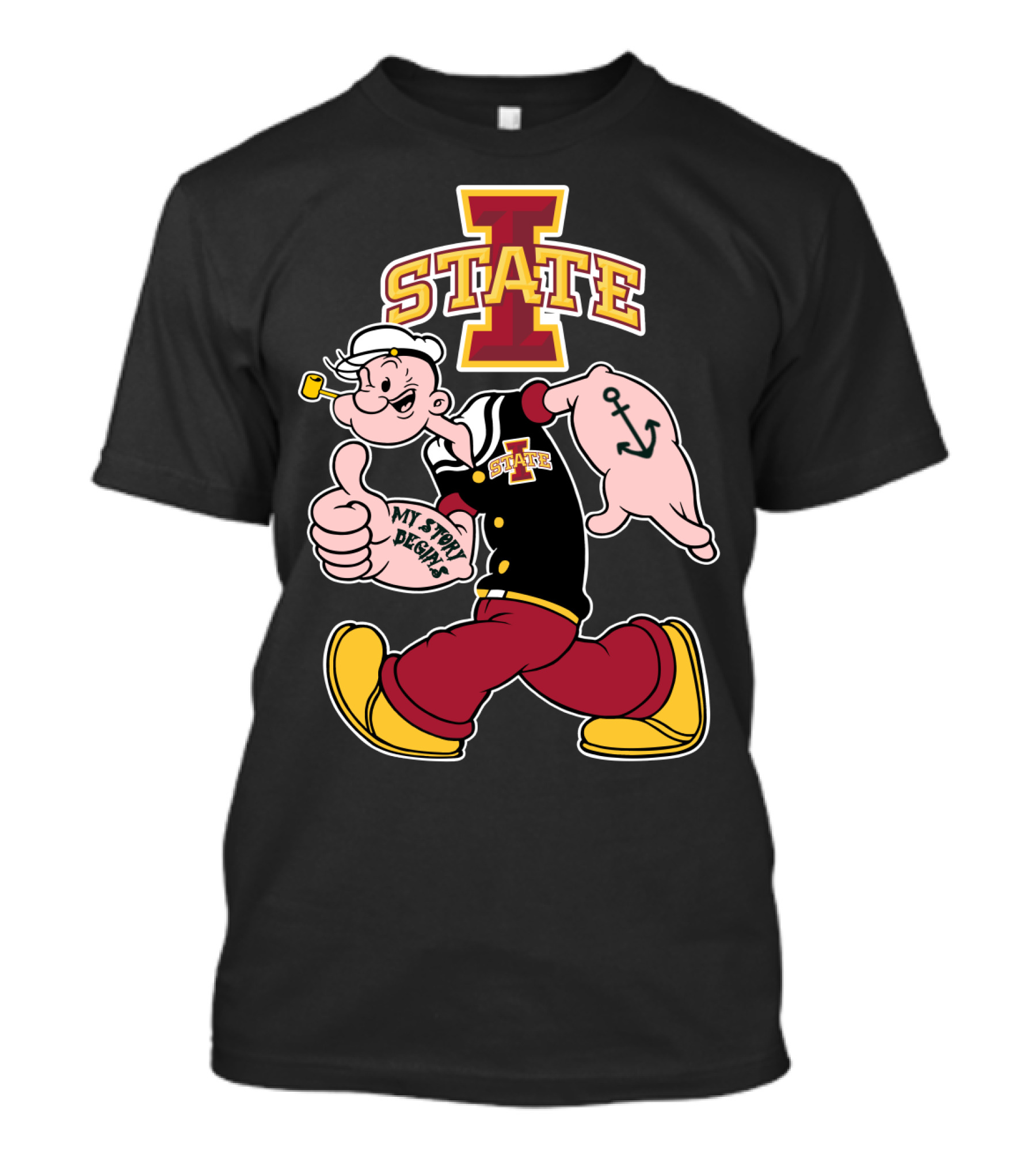 Iowa State Cyclones Popeye My Story Begins T-Shirt