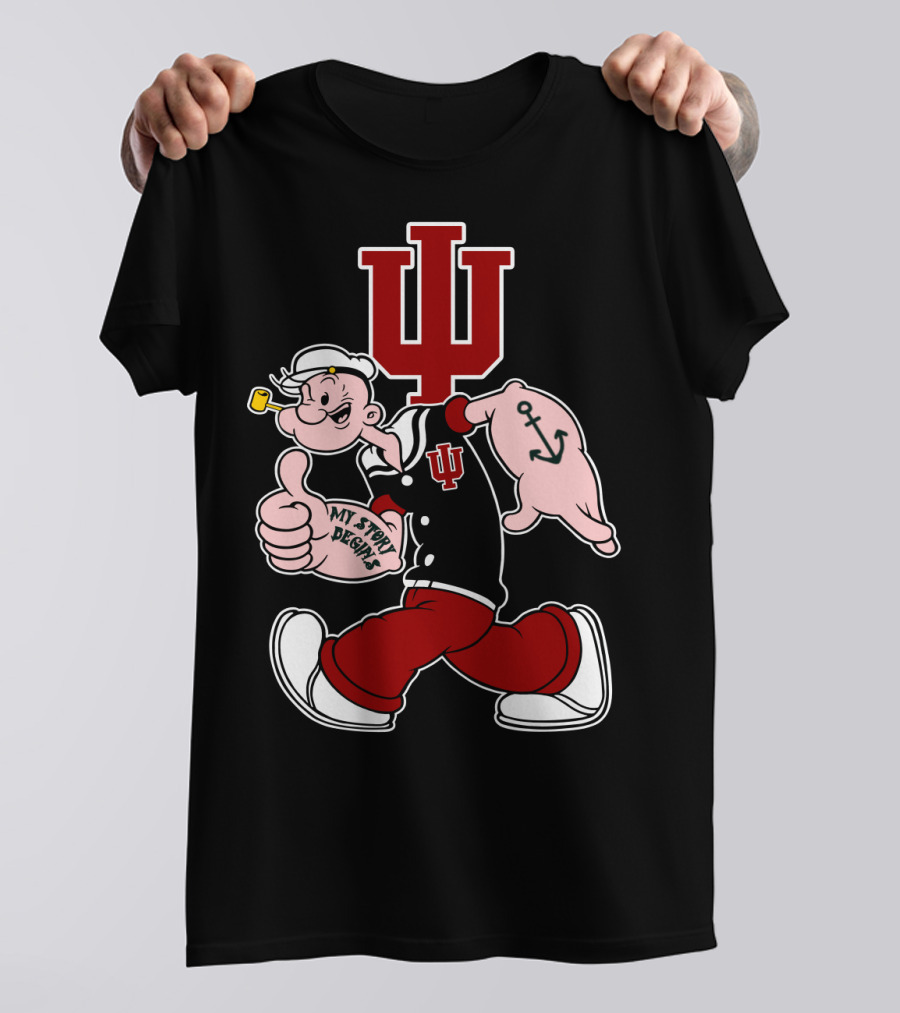 Indiana Hoosiers My Story Designs Popeye Crossover T-Shirt
