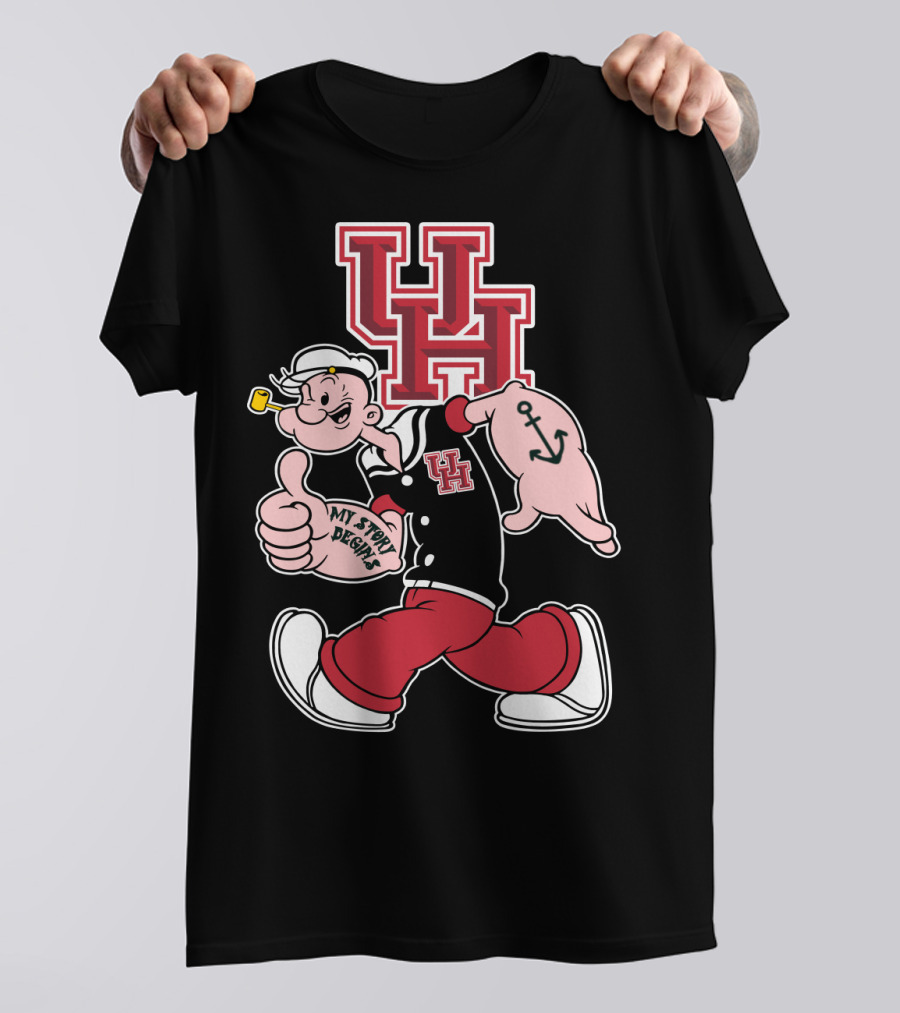 Uh Houston Cougars My Story Begins Popeye Anchor T-Shirt