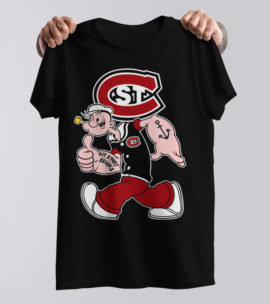 St Cloud State Huskies Scsu Popeye My Story Begins Anchor Tattoo T-Shirt