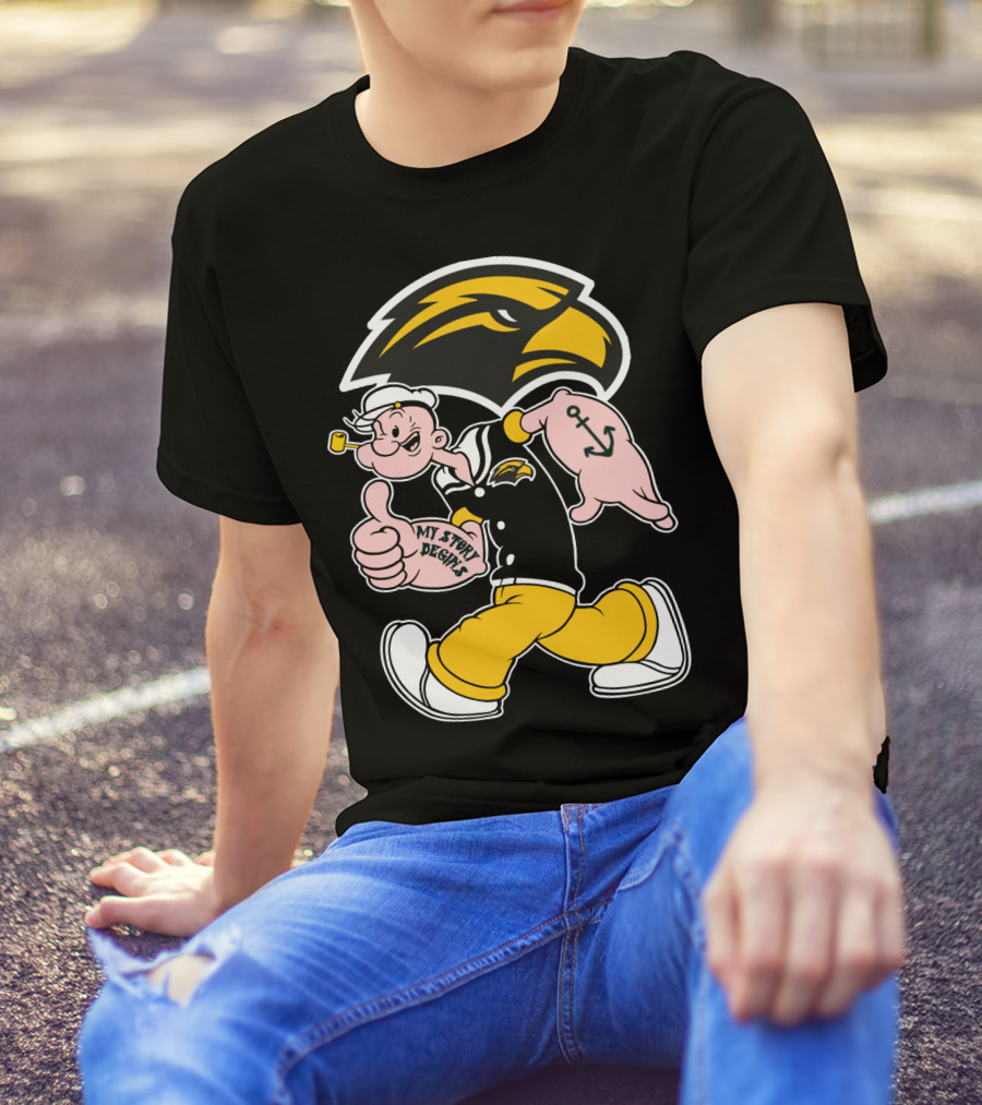 Southern Mississippi Golden Eagles My Story Begins Popeye T-Shirt