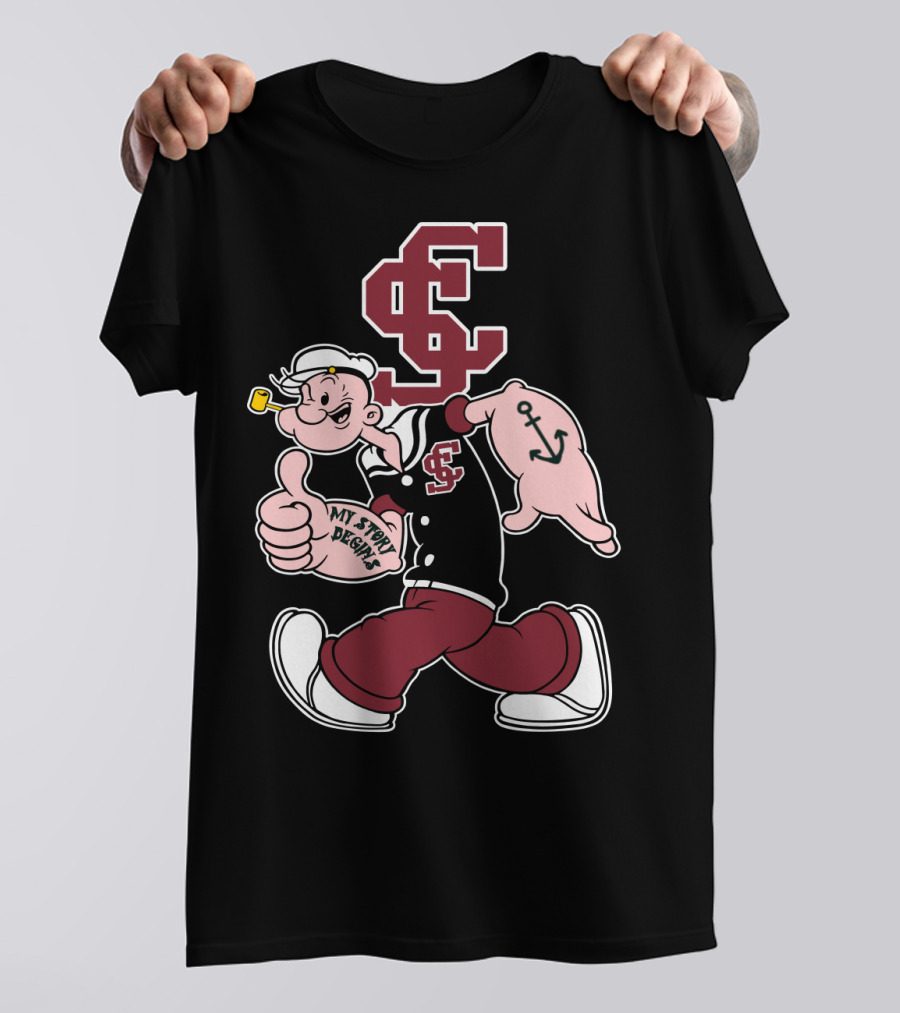 Sc Santa Clara Broncos Popeye My Story Begins T-Shirt