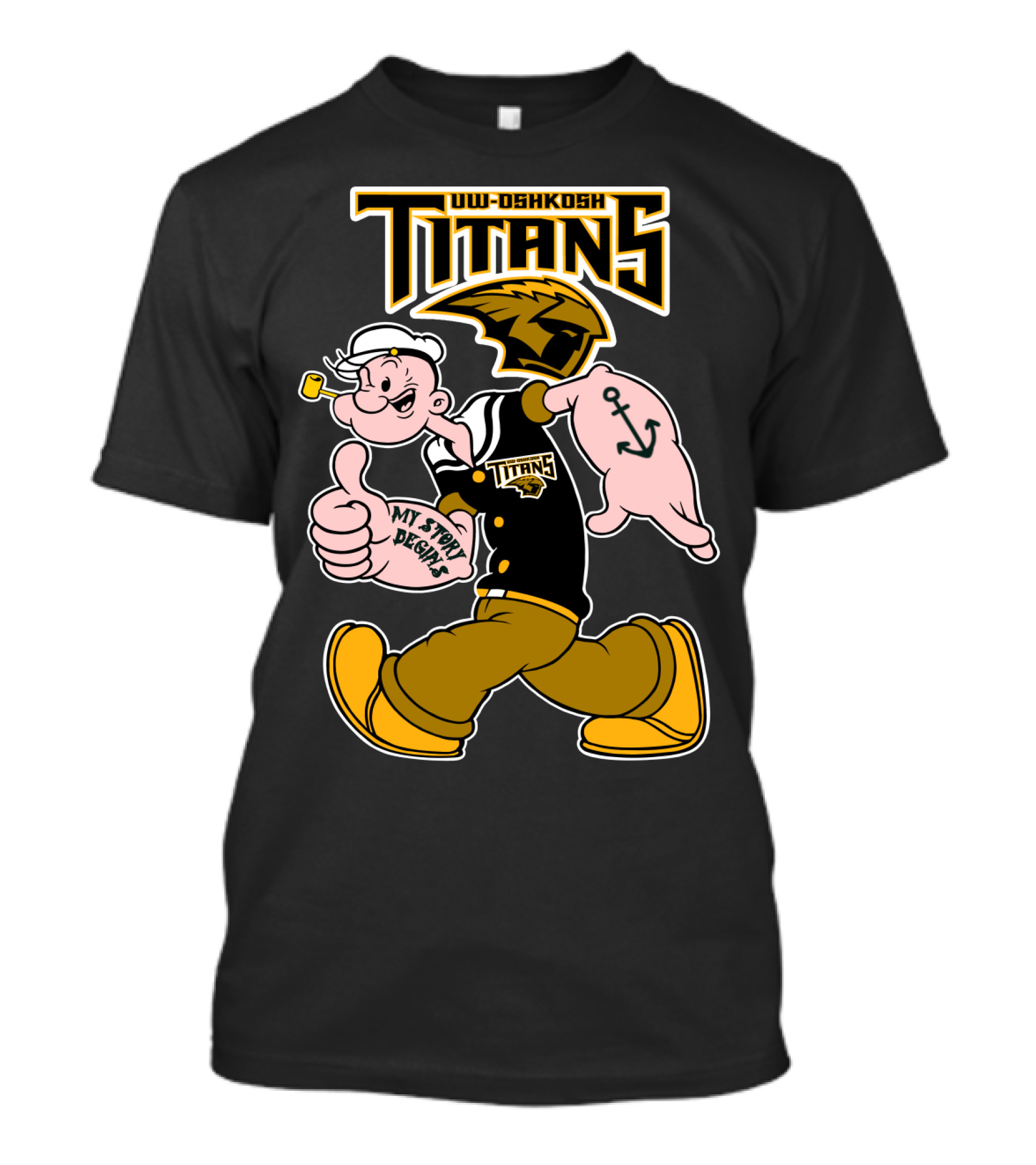 Uw-Oshkosh Titans Popeye My Story Designs T-Shirt