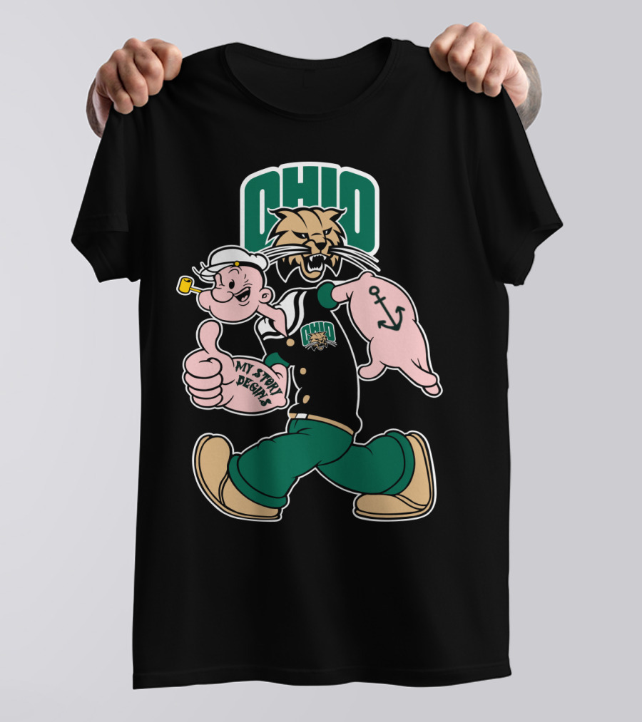 Ohio Bobcats Popeye Anchor My Story Designs T-Shirt
