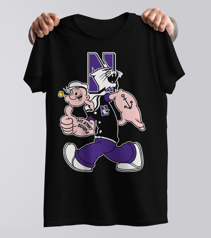 Northwestern Wildcats Popeye My Story Designs T-Shirt