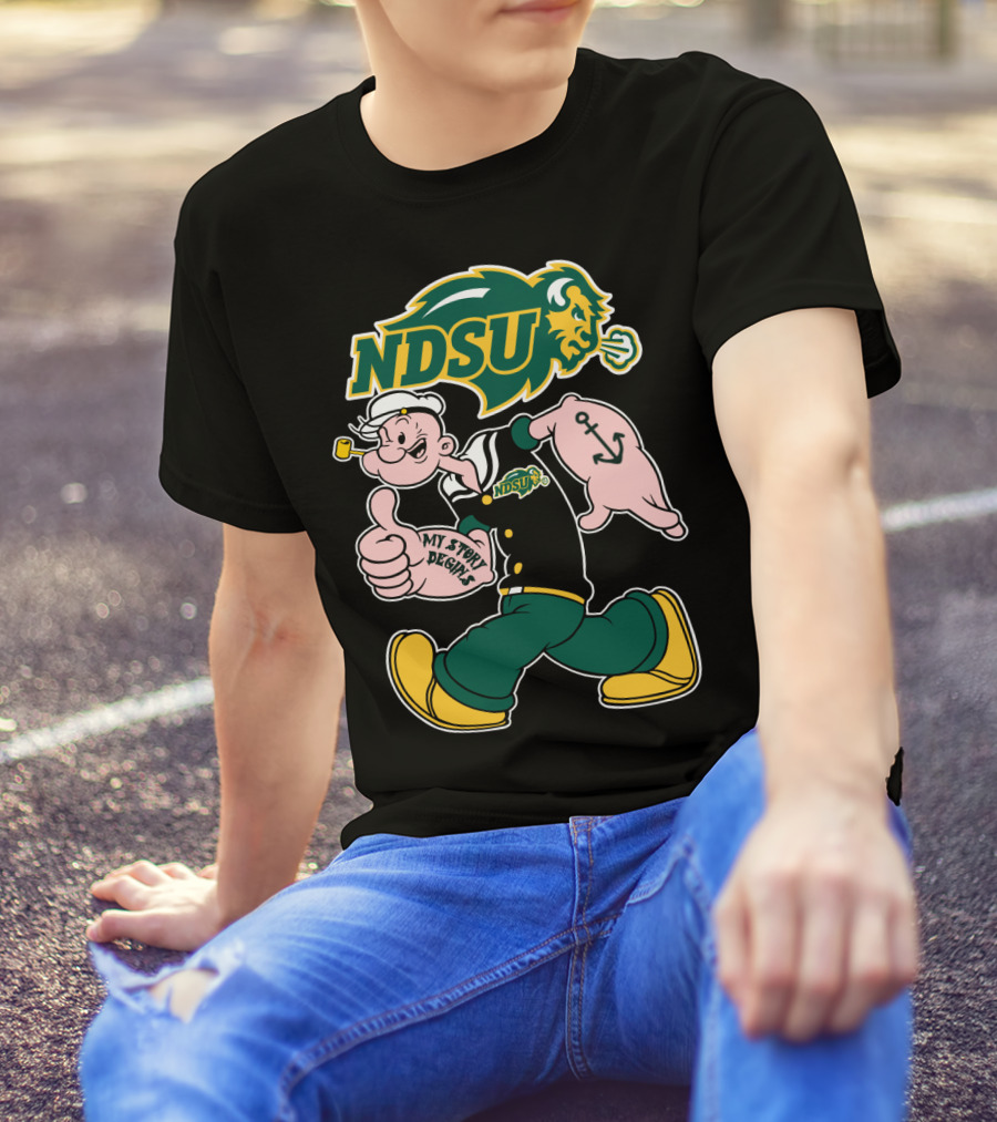 Ndsu North Dakota State Bison My Story Begins T-Shirt