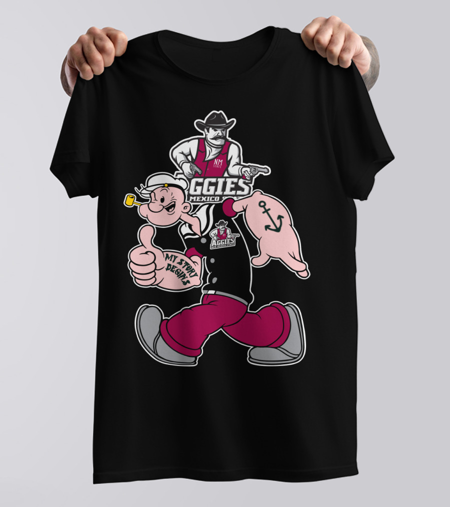Popeye My Story Designs New Mexico State Aggies T-Shirt