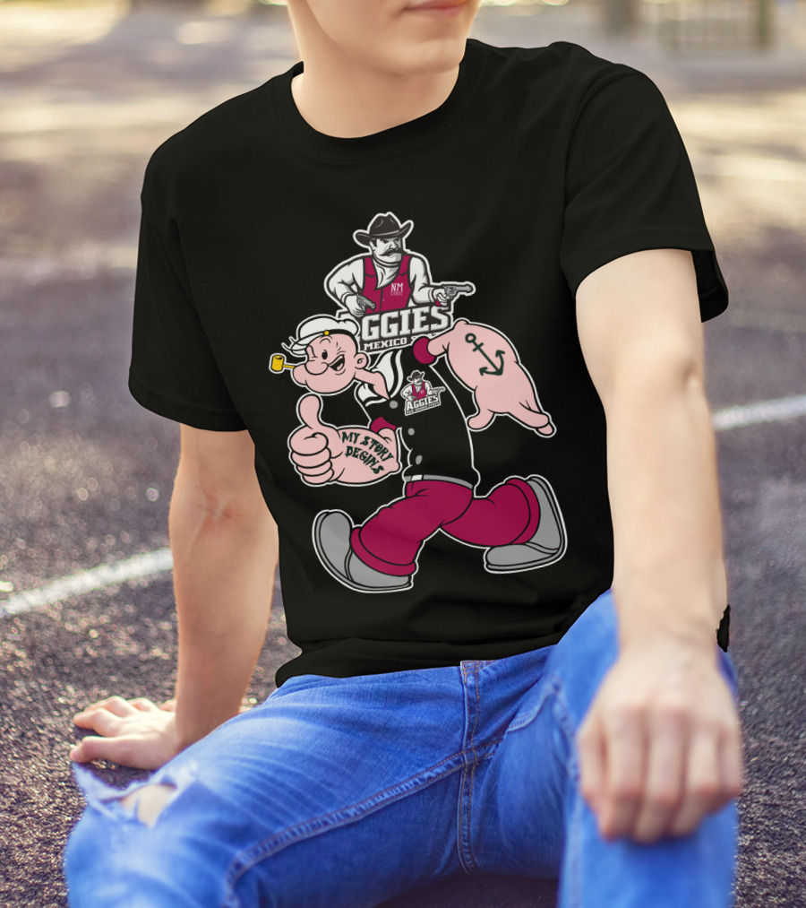 Popeye My Story Designs New Mexico State Aggies T-Shirt