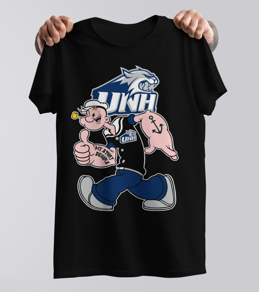 Unh Wildcats Popeye My Story Begins T-Shirt