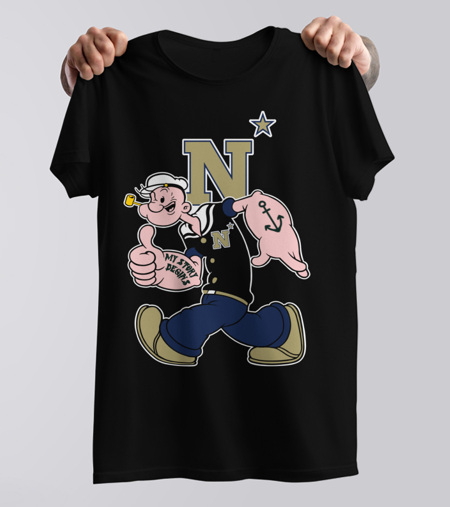 Naval Academy Midshipmen Popeye N Anchor Star T-Shirt