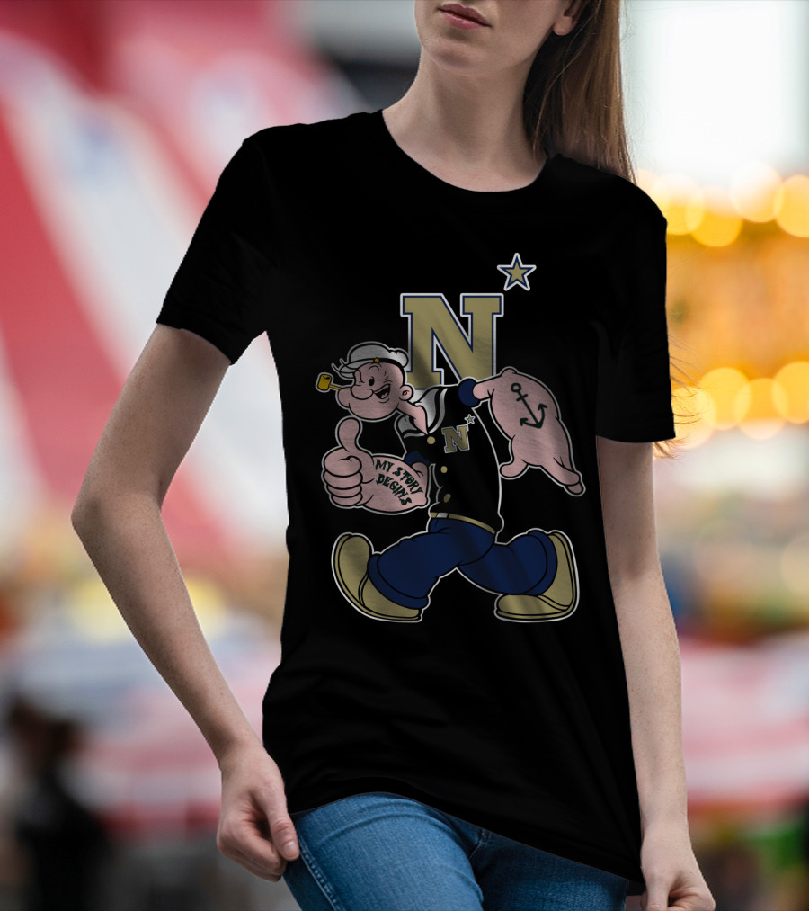 Naval Academy Midshipmen Popeye N Anchor Star T-Shirt