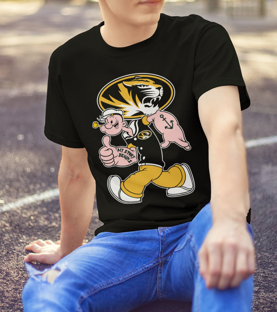 Missouri Tigers My Story Designs Popeye Anchor T-Shirt