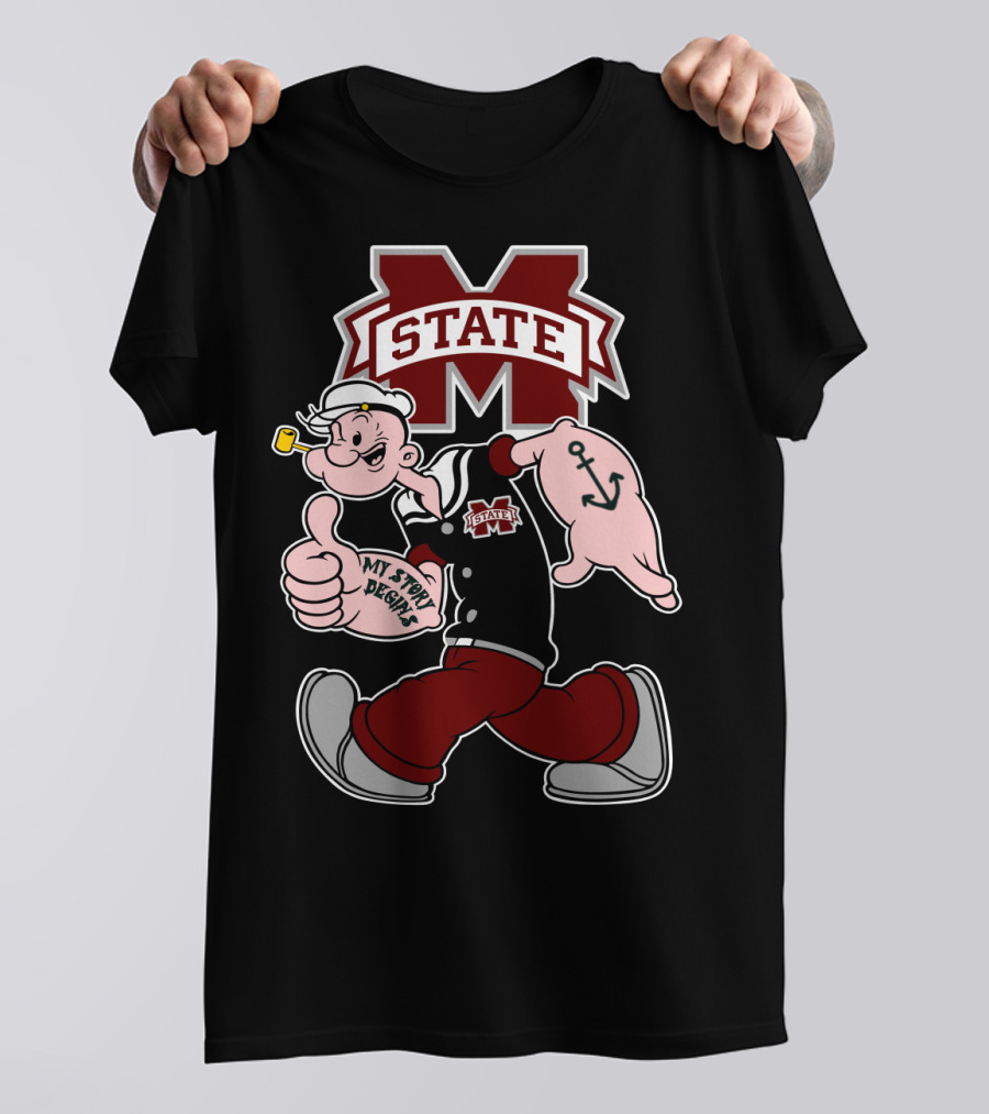 Mississippi State Bulldogs Popeye My Story Designs T-Shirt