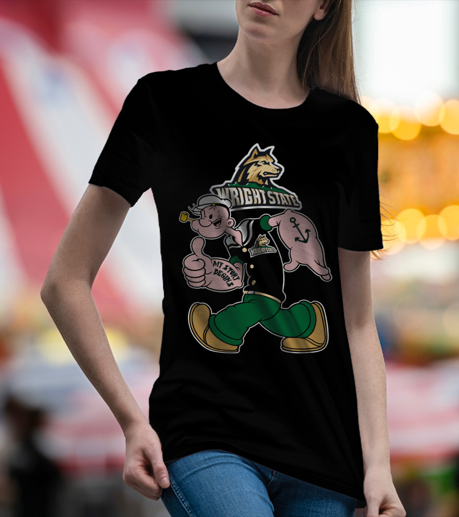 Wright State Raiders Sailor Character Thumbs Up My Story Begins T-Shirt