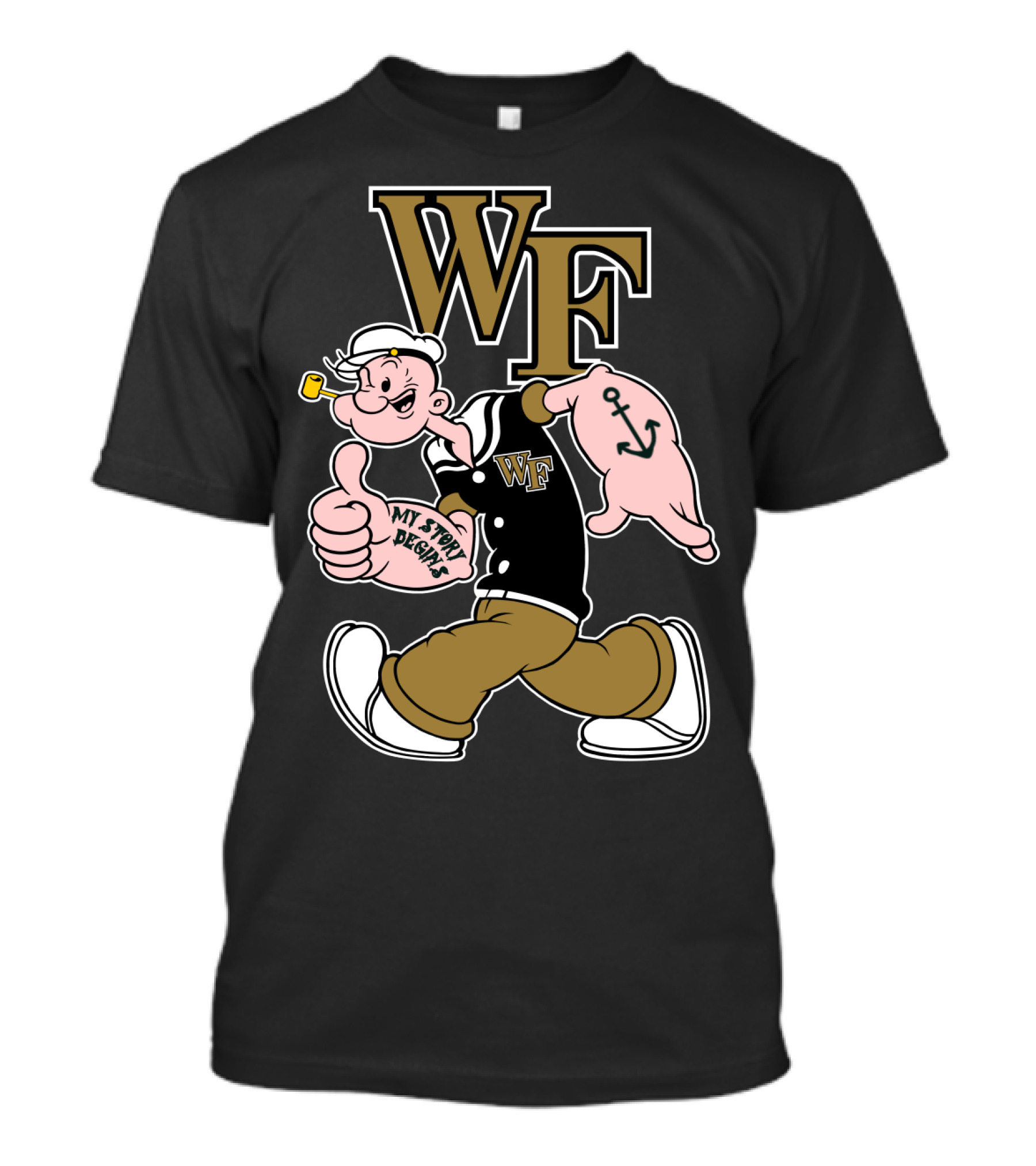 Wake Forest Wf My Story Begins Anchor Sailor T-Shirt