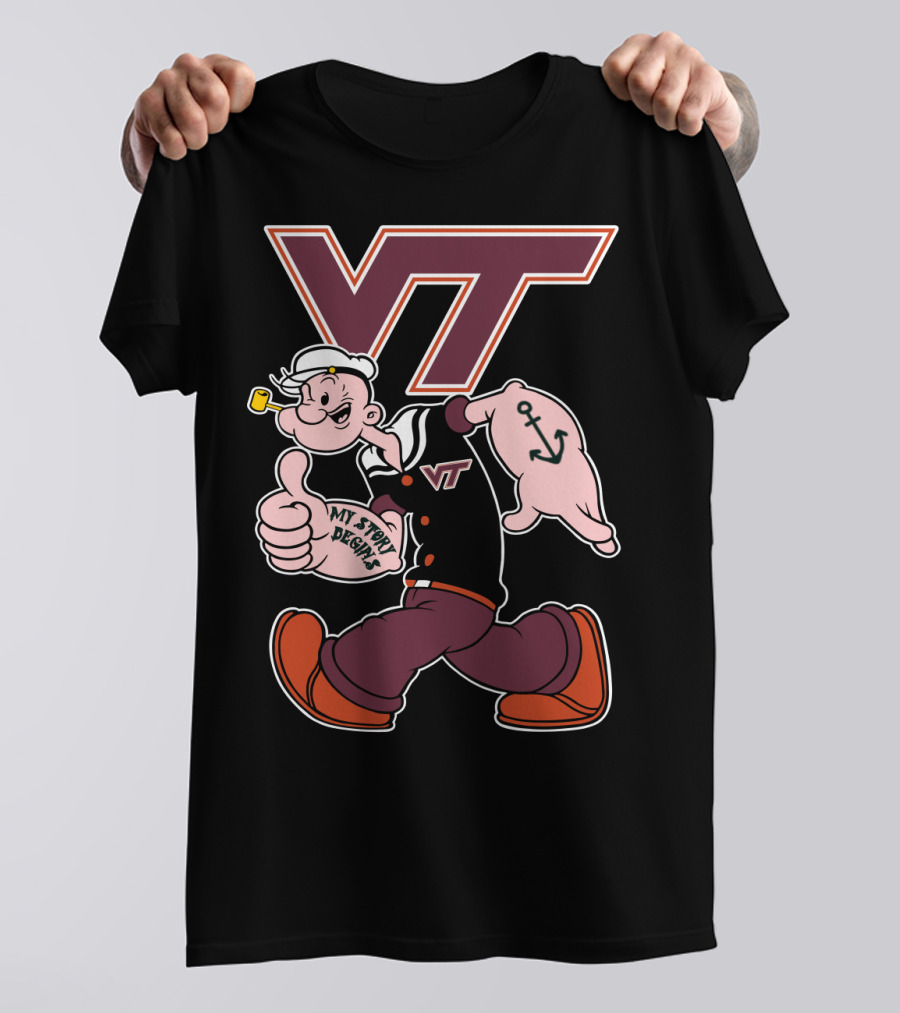 Virginia Tech Hokies Vt Popeye My Story Designs T-Shirt