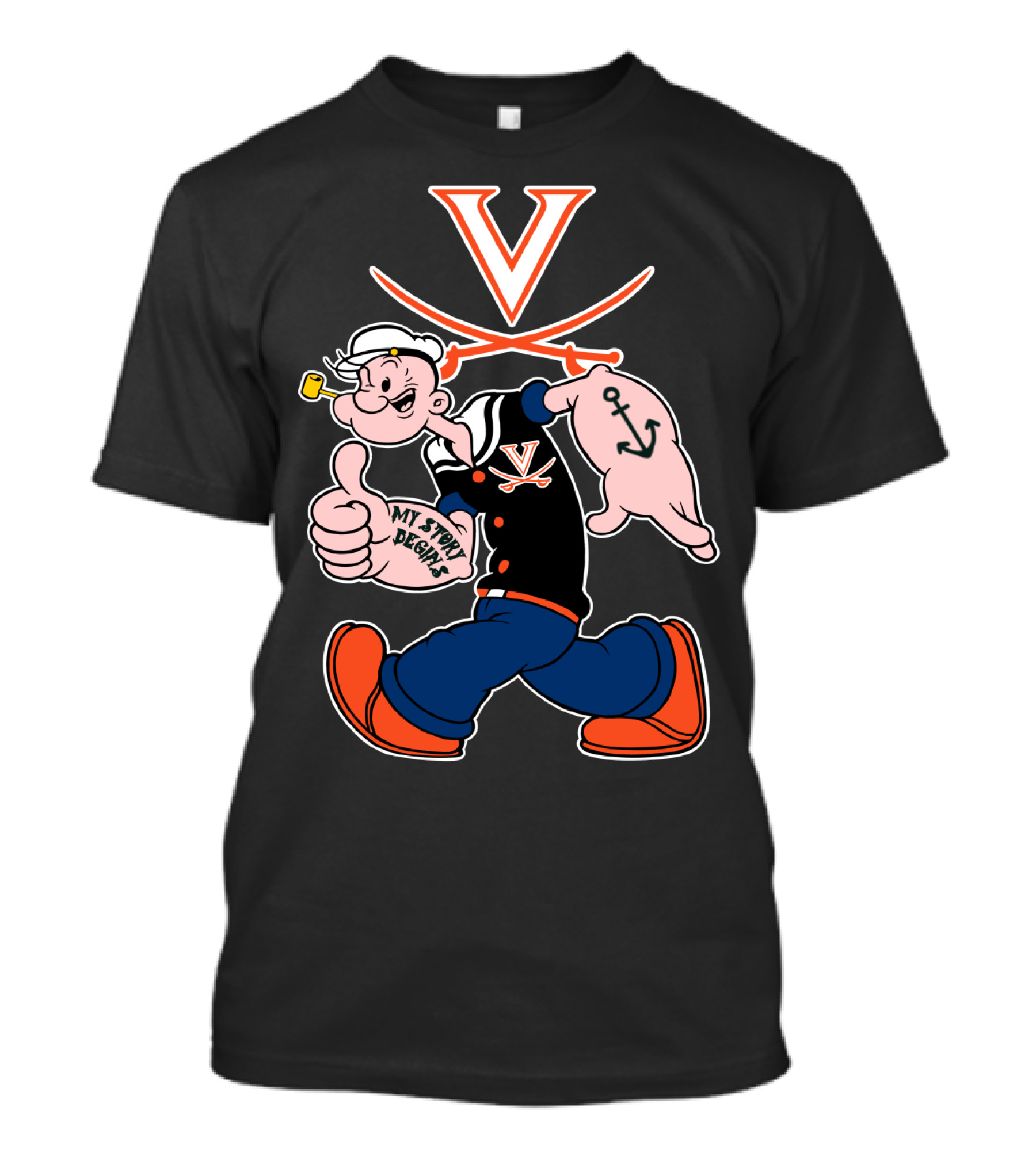 Virginia Cavaliers Popeye My Story Designs T-Shirt