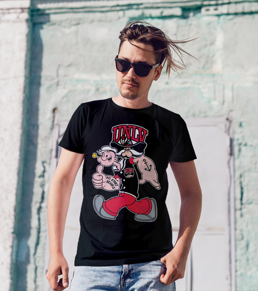 Unlv Rebels Victory March With Popeye And Hey Reb Mashup 368 T-Shirt