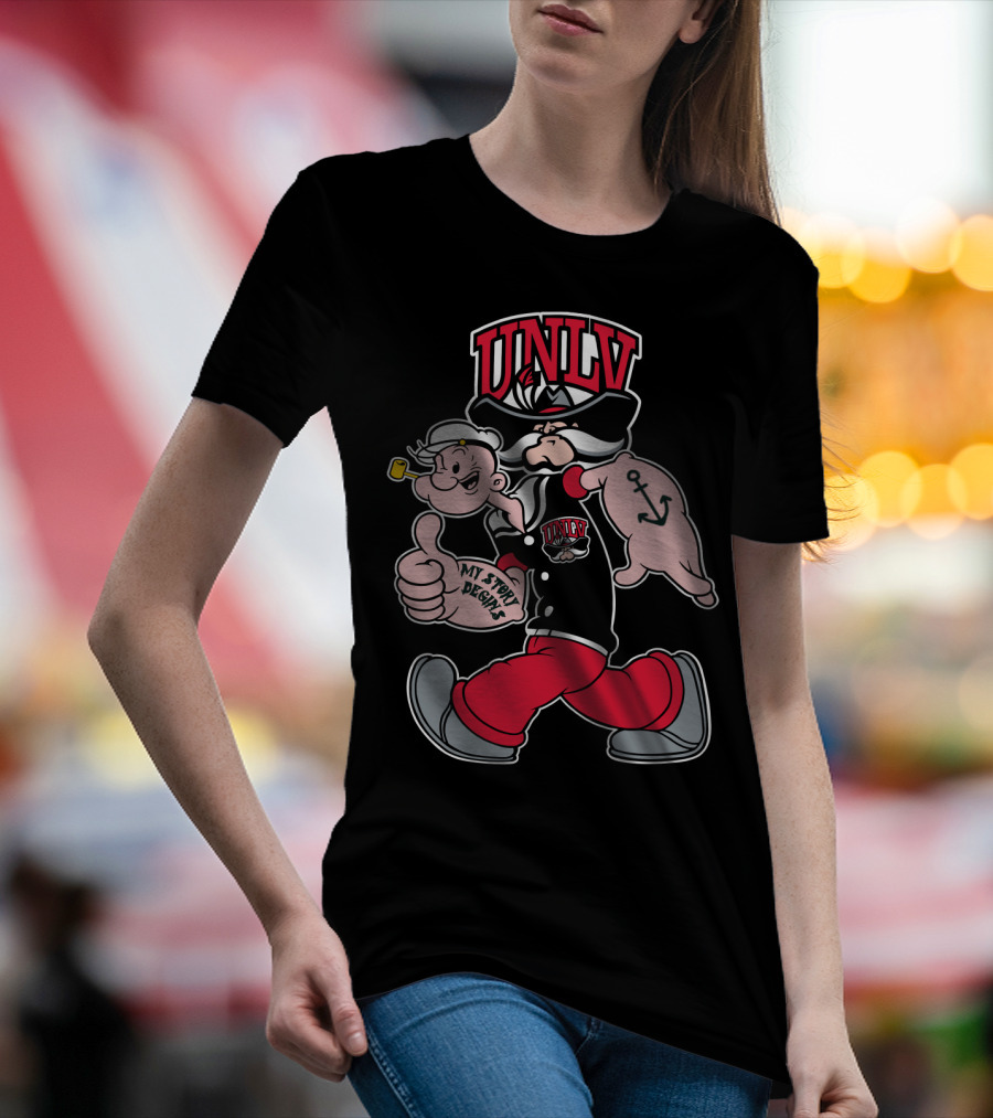 Unlv Rebels Victory March With Popeye And Hey Reb Mashup 368 T-Shirt