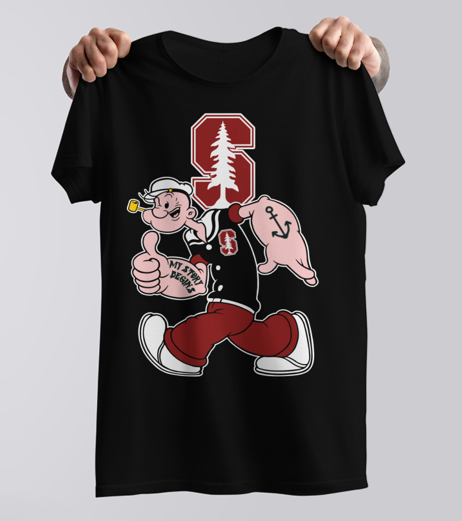 Stanford Cardinal Popeye Anchor My Story Designs T-Shirt