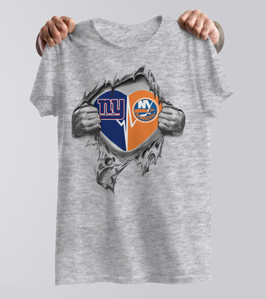 Ny Giants Islanders Heartbeat Love T-Shirt