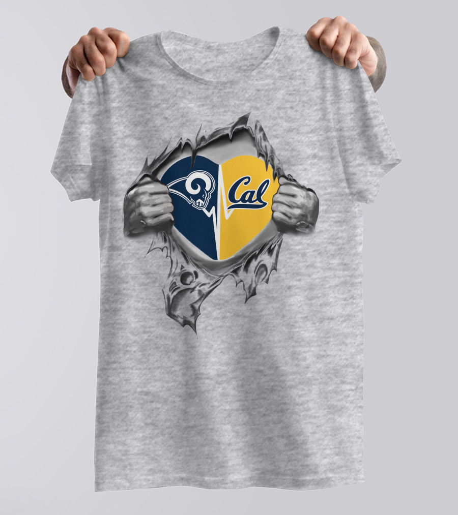 Rams Cal Heartbeat Passion Peeking Through T-Shirt