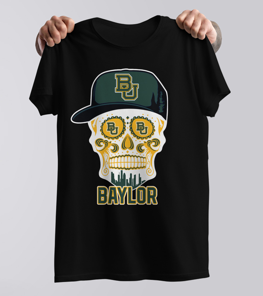 Baylor Bears Bu Skull Cap T-Shirt