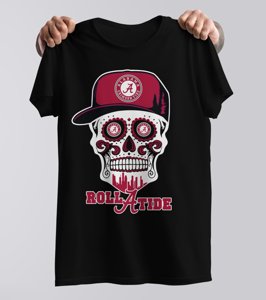 Alabama Crimson Tide Skull Roll Tide T-Shirt