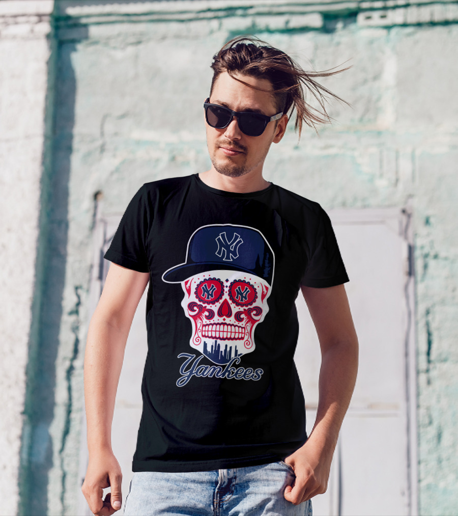 Yankees Skull New York Funny Sugar Skull T-Shirt