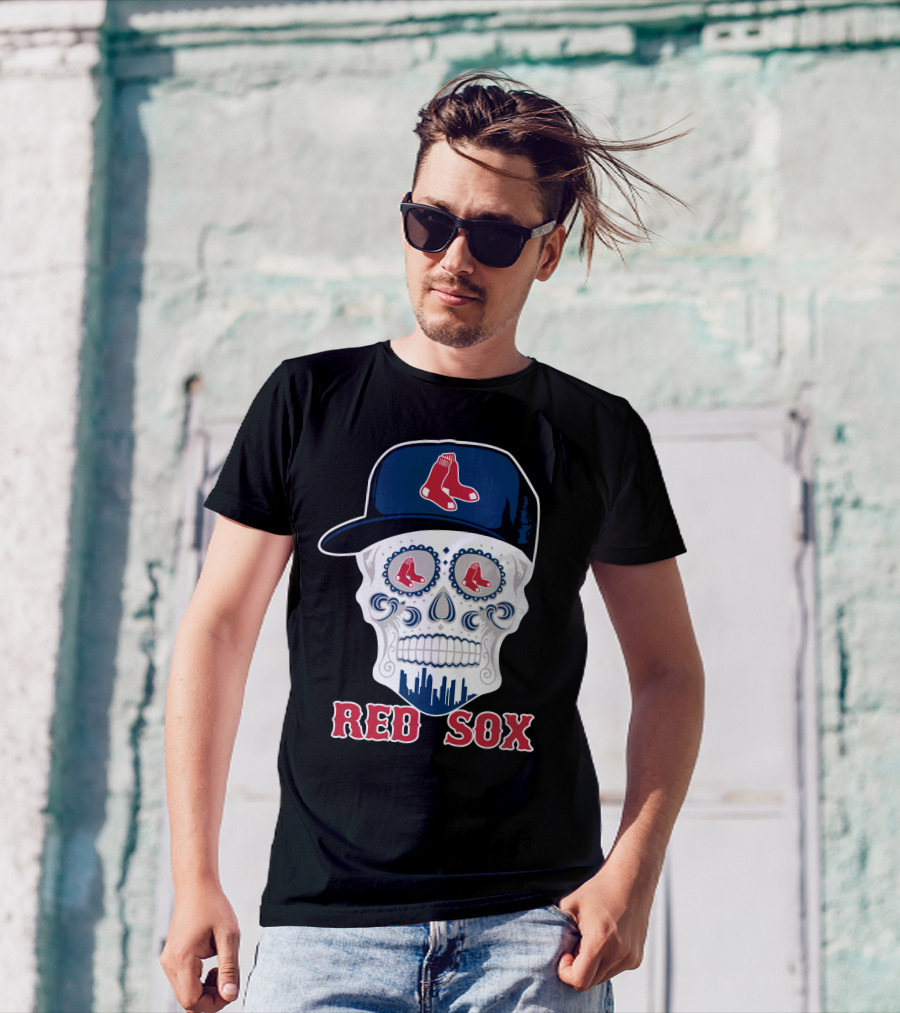 Red Sox Skull With Boston Logo And Funny Twist T-Shirt