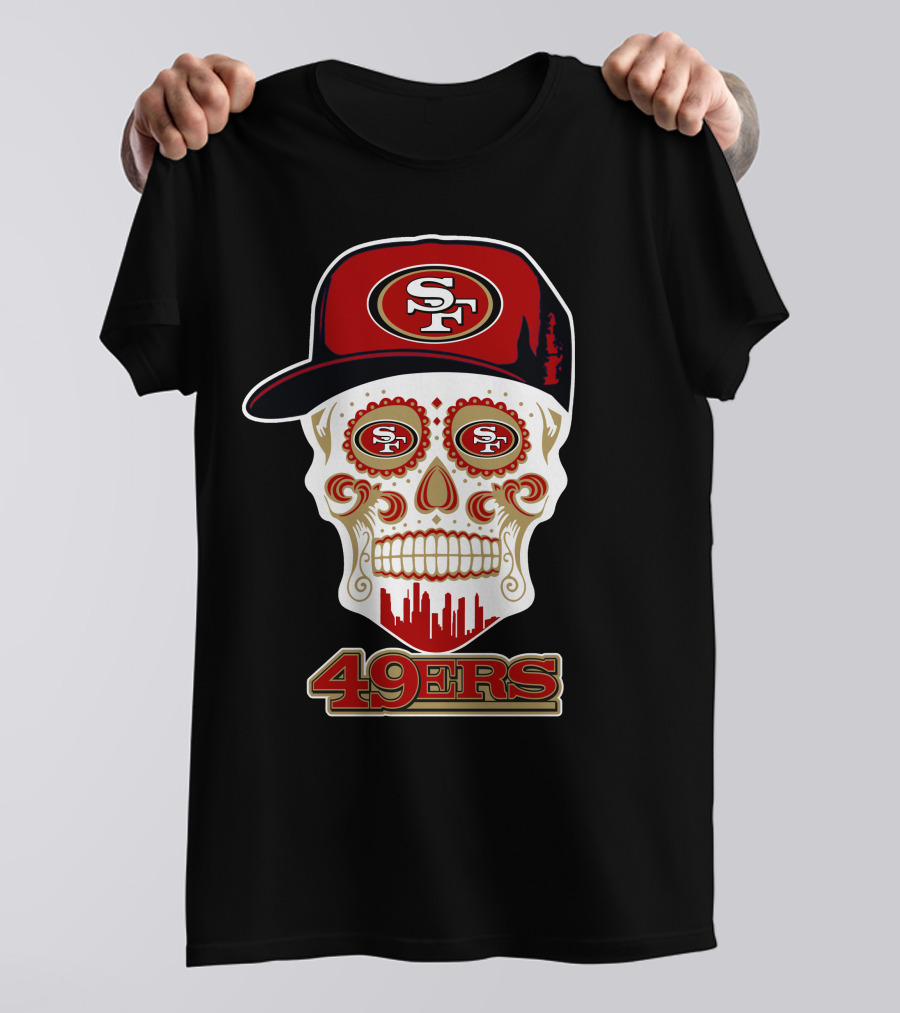 San Francisco 49ers Skull Sf Logo Baseball Cap Funny 49ers T-Shirt