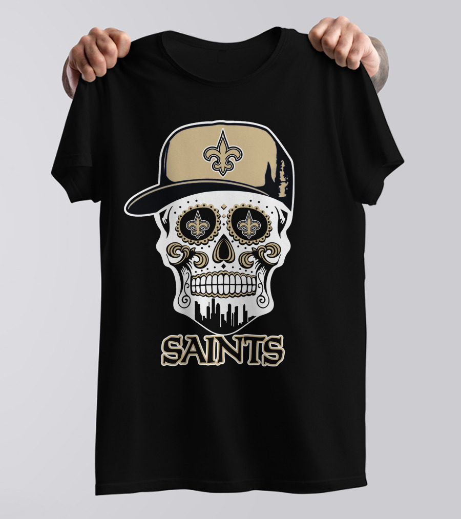 Saints Skull Fleur-De-Lis New Orleans Funny T-Shirt
