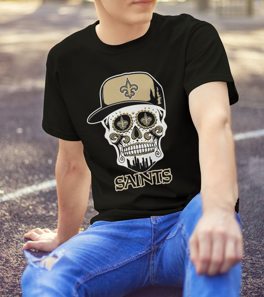 Saints Skull Fleur-De-Lis New Orleans Funny T-Shirt