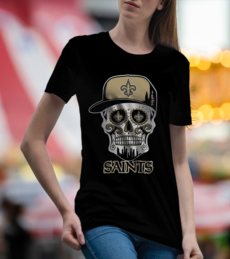 Saints Skull Fleur-De-Lis New Orleans Funny T-Shirt