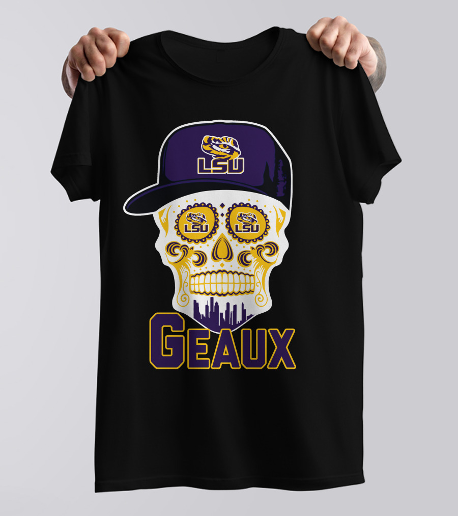 Geaux Lsu Tigers Skull With Logo And Hat T-Shirt