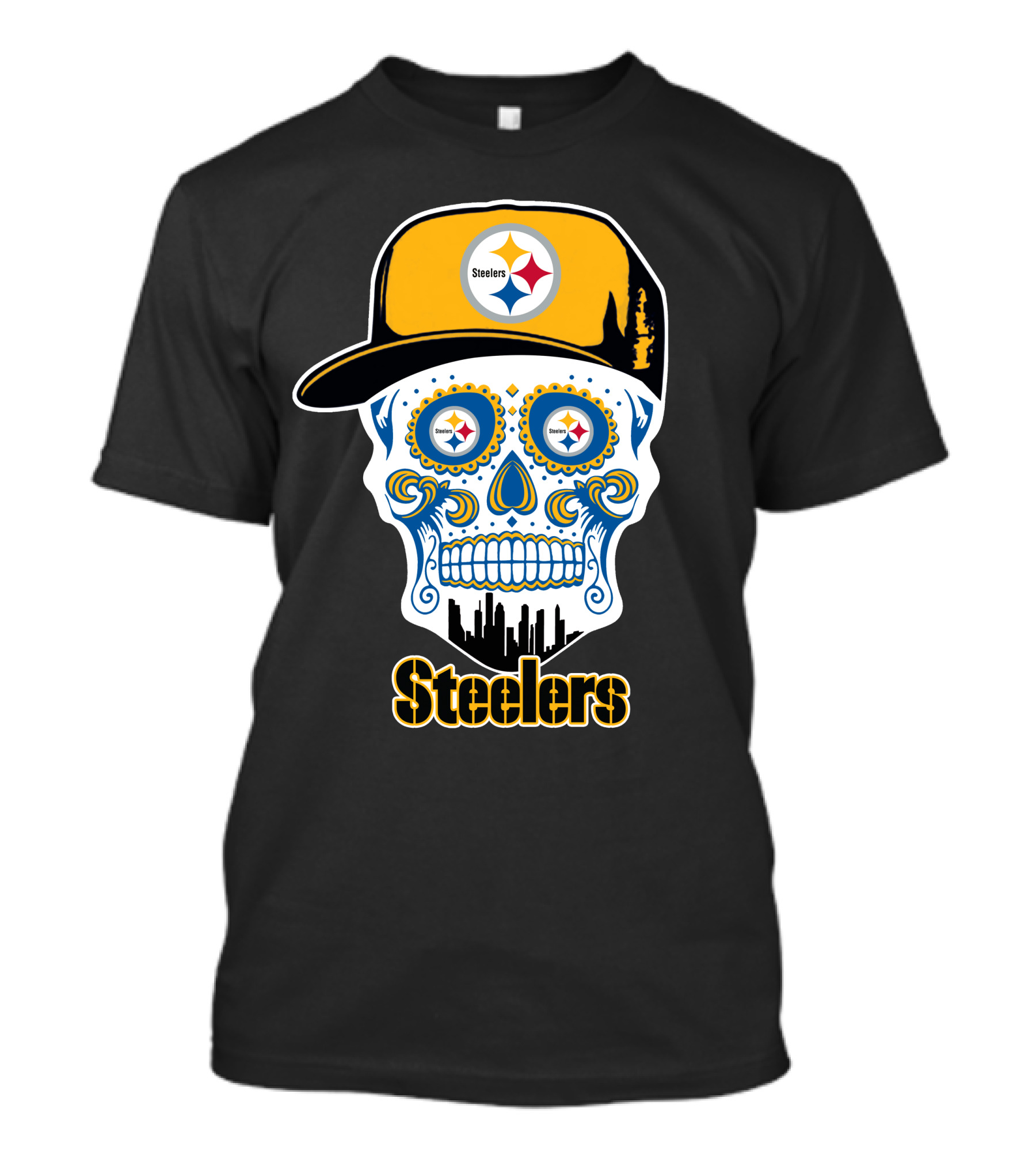 Steelers Skull Cap Pittsburgh Football Team T-Shirt