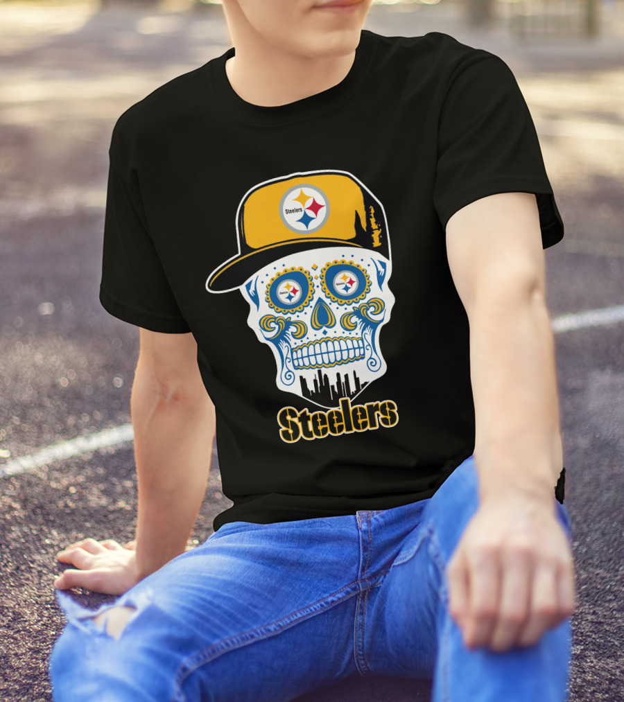 Steelers Skull Cap Pittsburgh Football Team T-Shirt