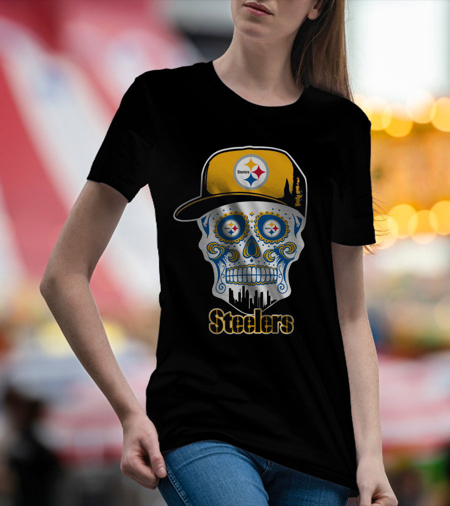 Steelers Skull Cap Pittsburgh Football Team T-Shirt