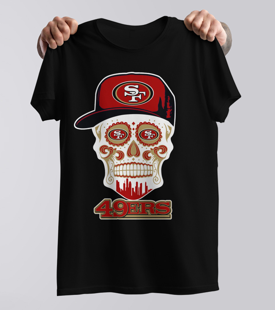 49ers Skull With San Francisco Hat And Funny T-Shirt