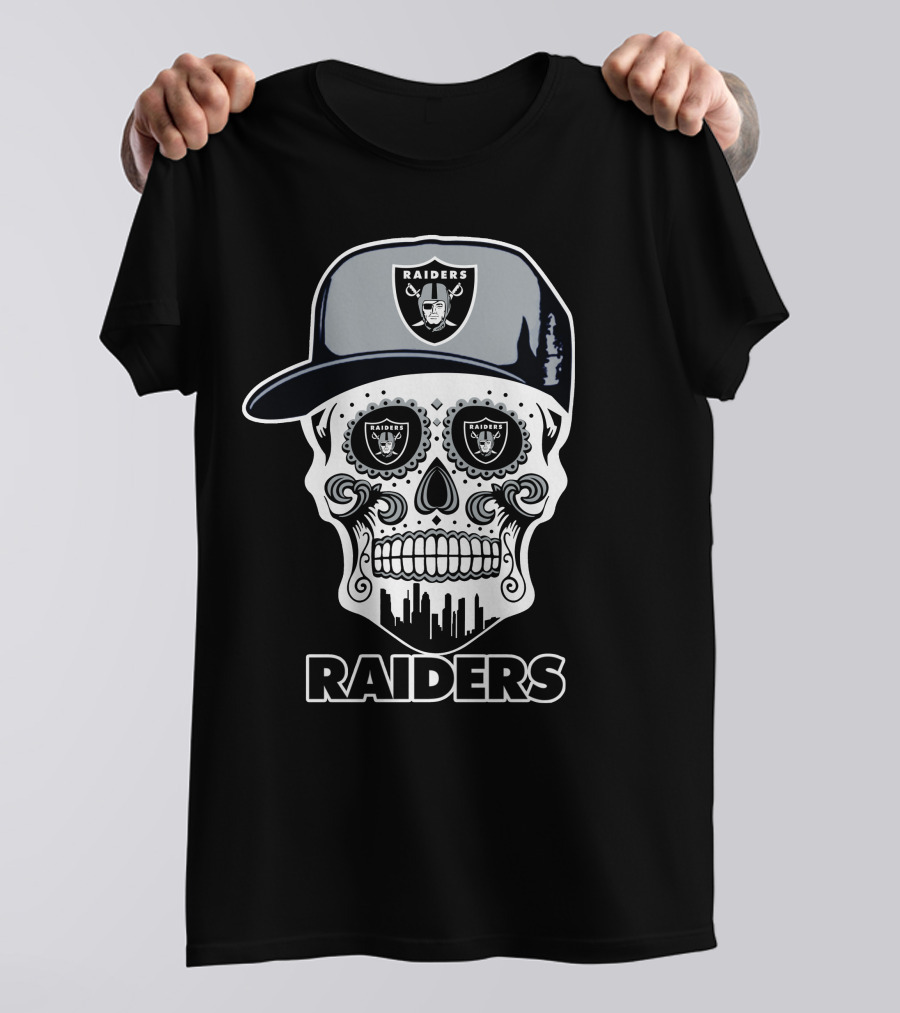 Las Vegas Raiders Skull Cap City Skyline Fun T-Shirt