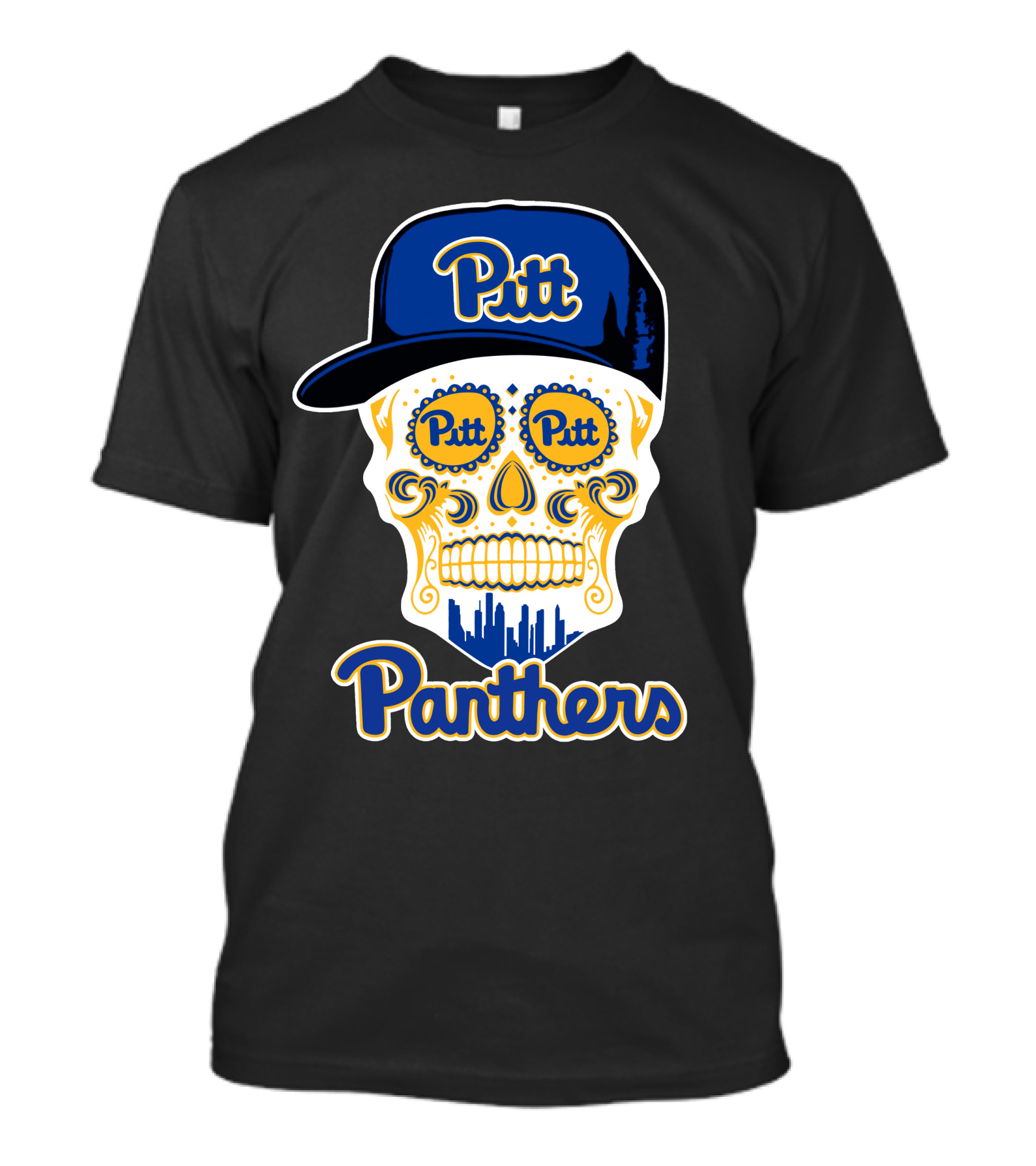 Pittsburgh Panthers Pitt Skull With Hat T-Shirt