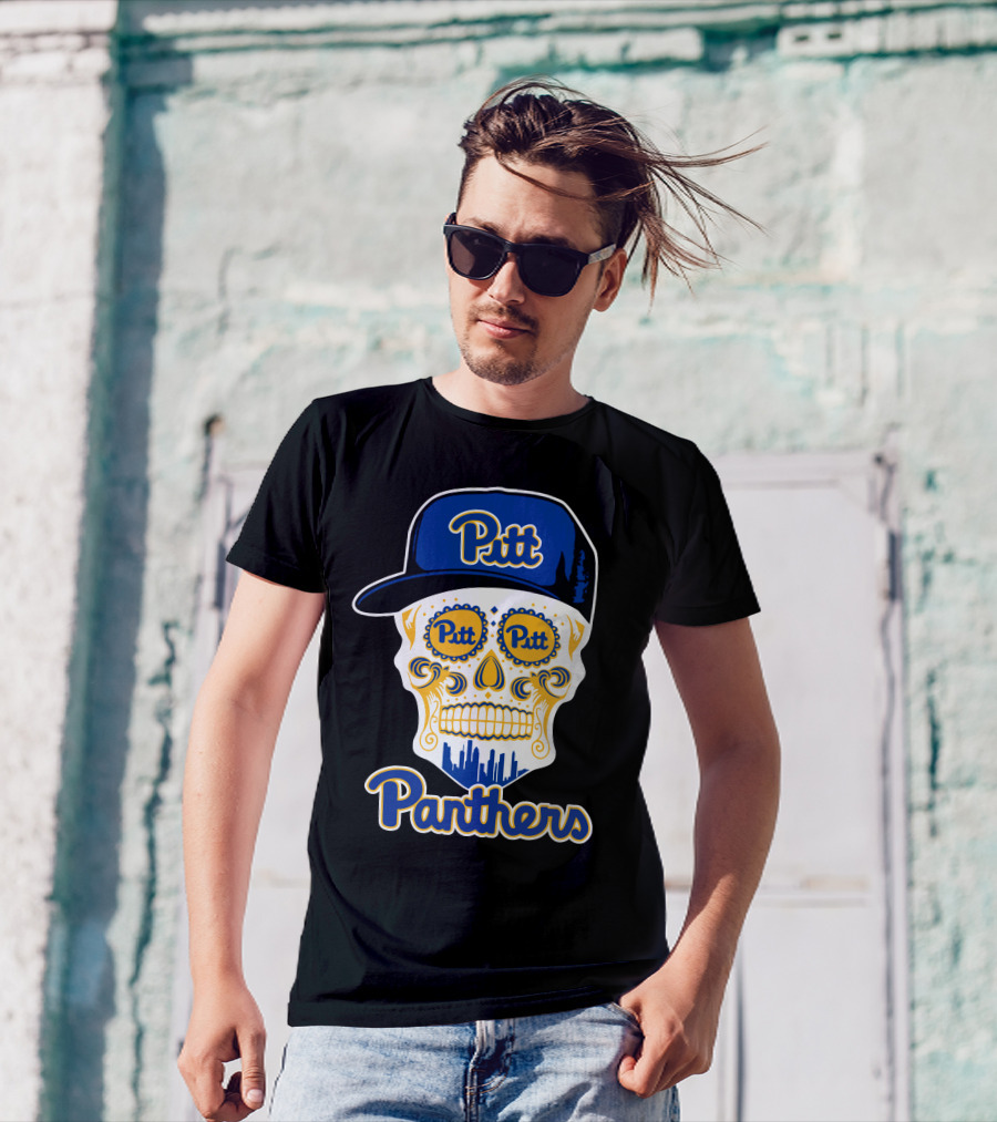 Pittsburgh Panthers Pitt Skull With Hat T-Shirt