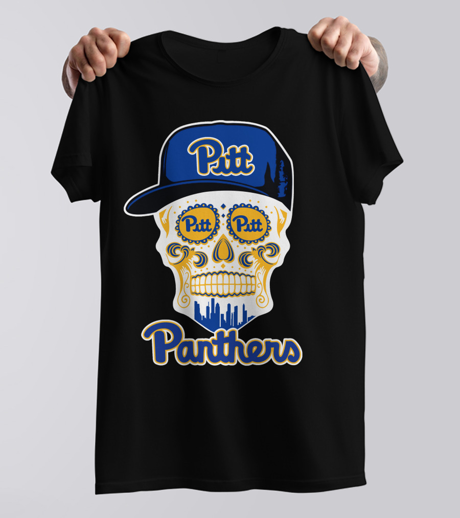Pittsburgh Panthers Pitt Skull With Hat T-Shirt