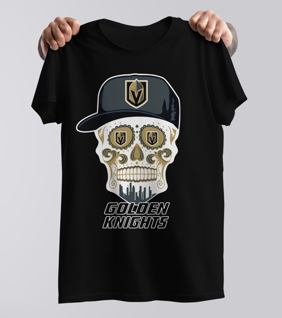 Golden Knights Skull Cap Logo Fun T-Shirt