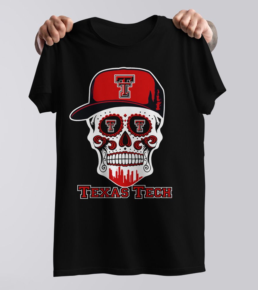 Texas Tech Red Raiders Skull With Hat T-Shirt