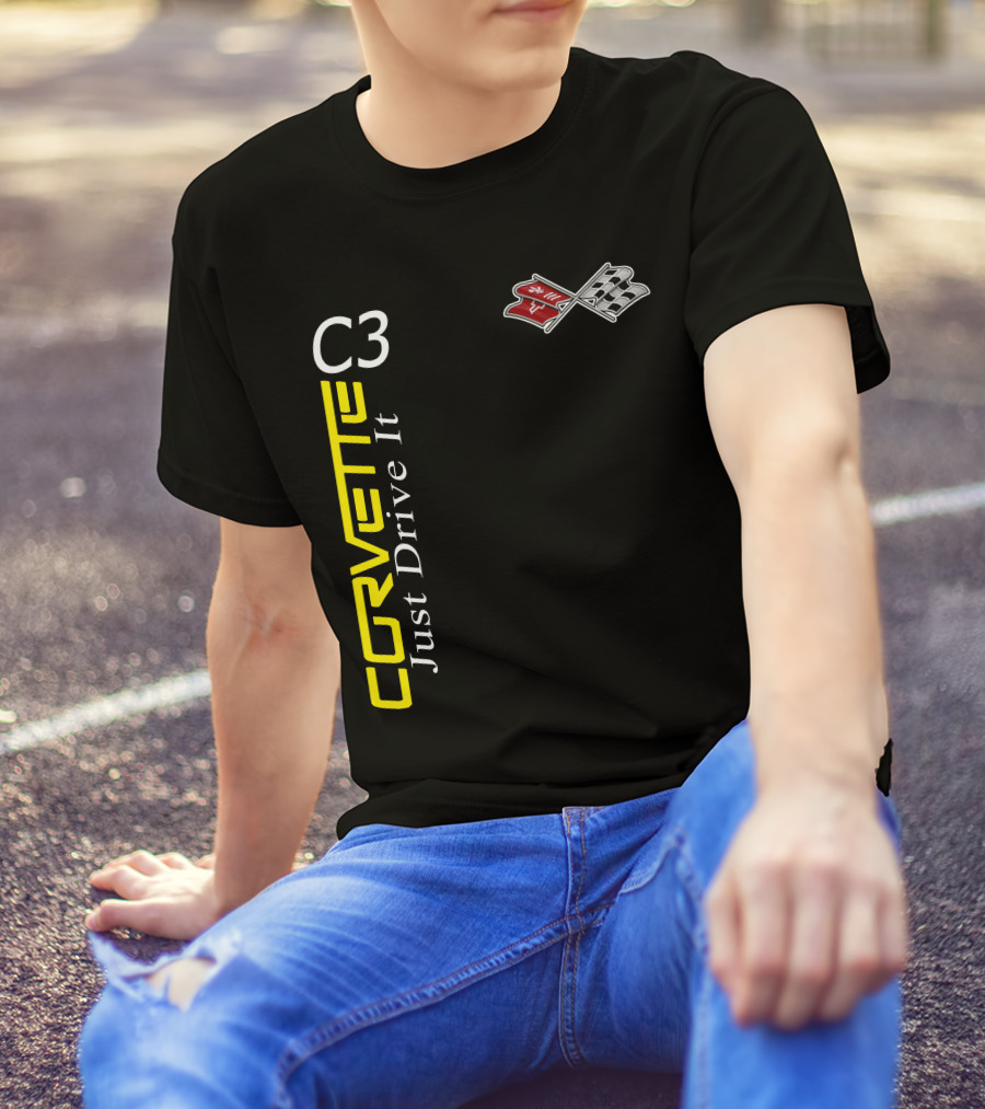 Corvette C3 Just Drive It Flag T-Shirt
