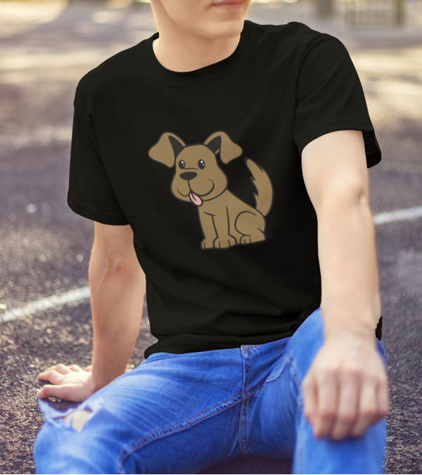 S Er Hund Comiczeichnung Brown Cartoon Dog T-Shirt
