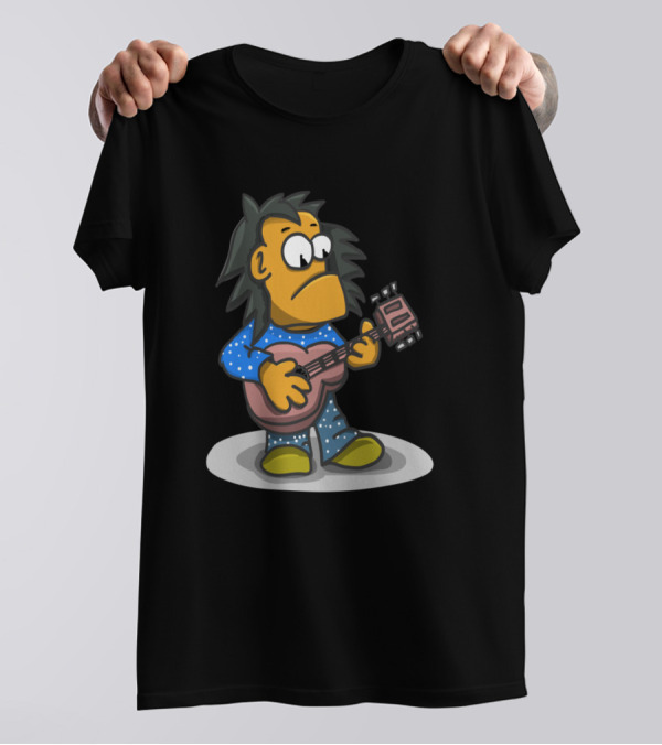 Sing Alone Cartoon Character Playing Guitar T-Shirt